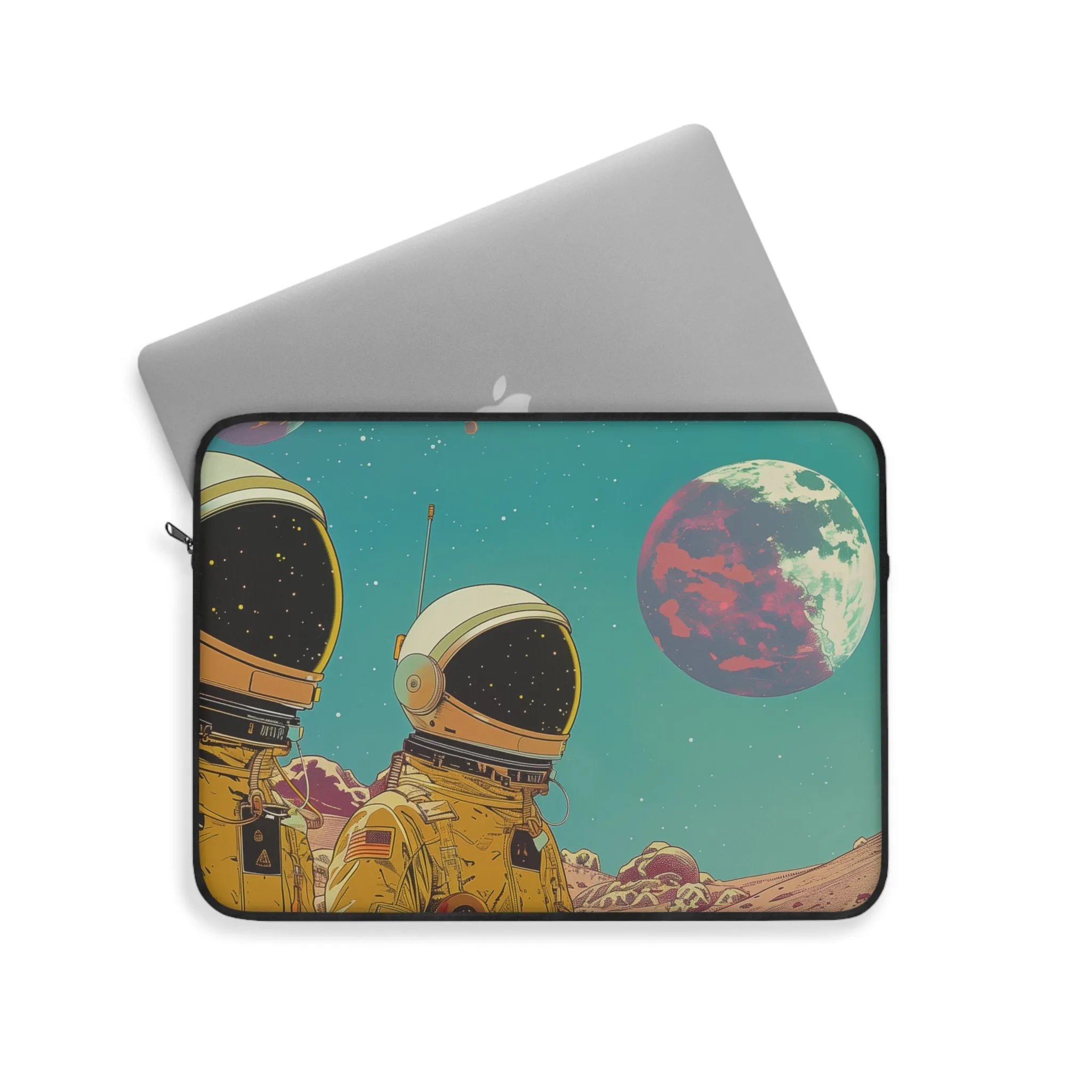 Retro Astronauts in Space Laptop Sleeve