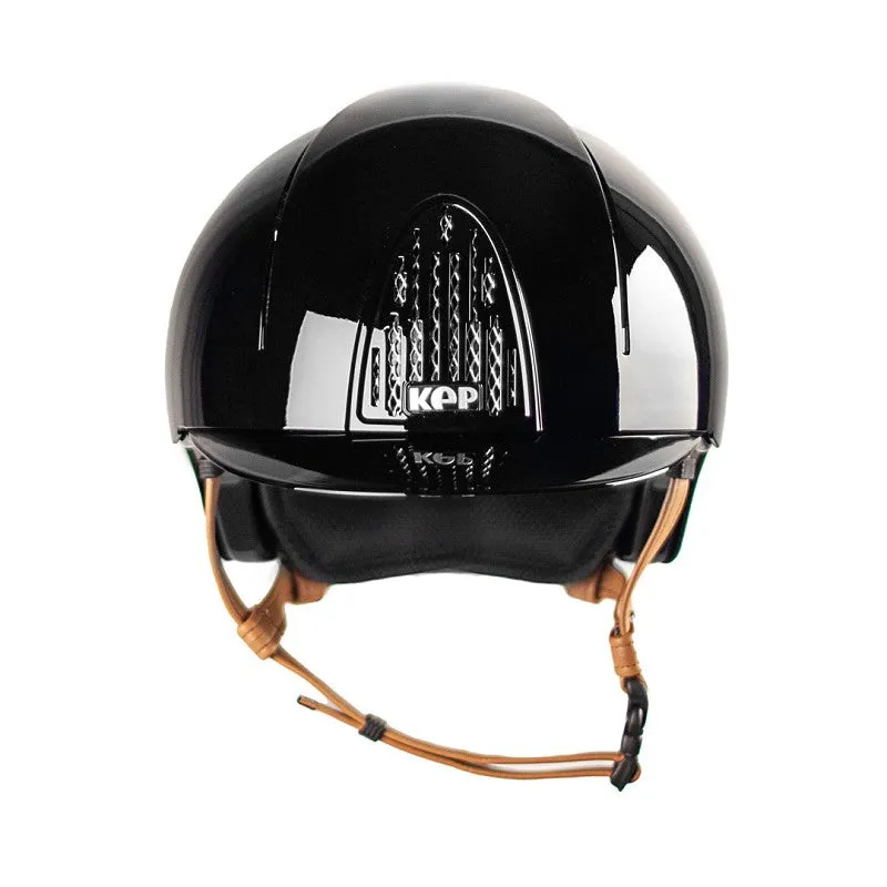 Riding Helmet Smart Polish with Beige Chin Strap