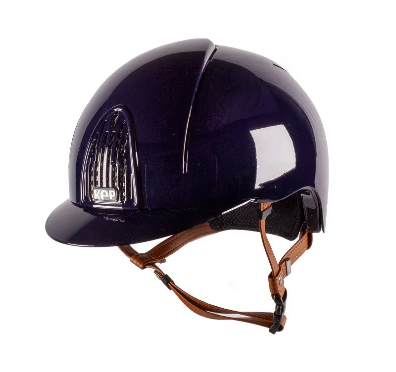 Riding Helmet Smart Polish with Beige Chin Strap