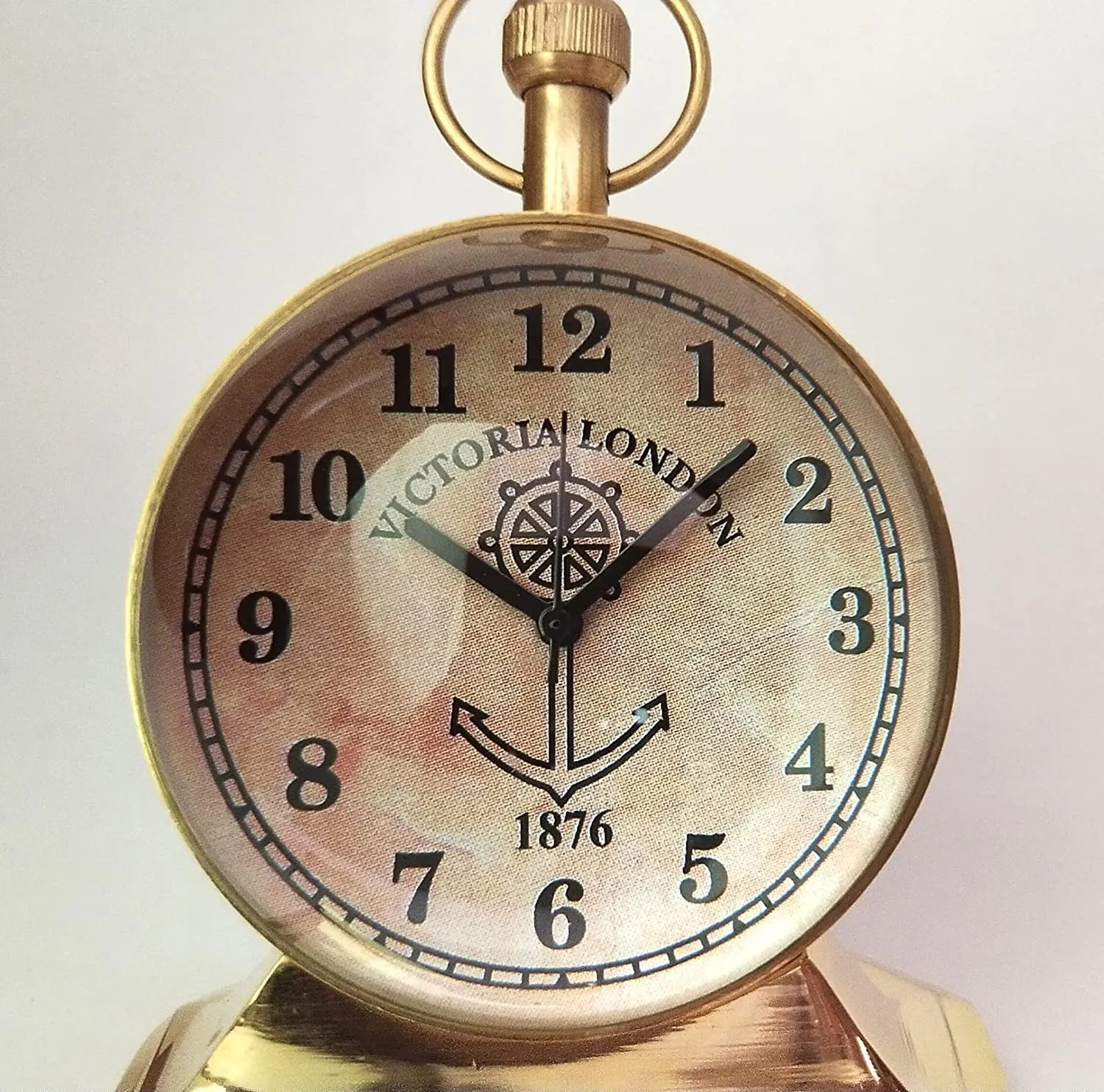 Royal Collection| Handmade Brass 2 Inch Dial Size Antique Look Table Clock, Raised Up Dial 4 Inch Clock