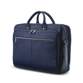 Samsonite Classic Leather 126039 Top Loader Briefcase - Navy