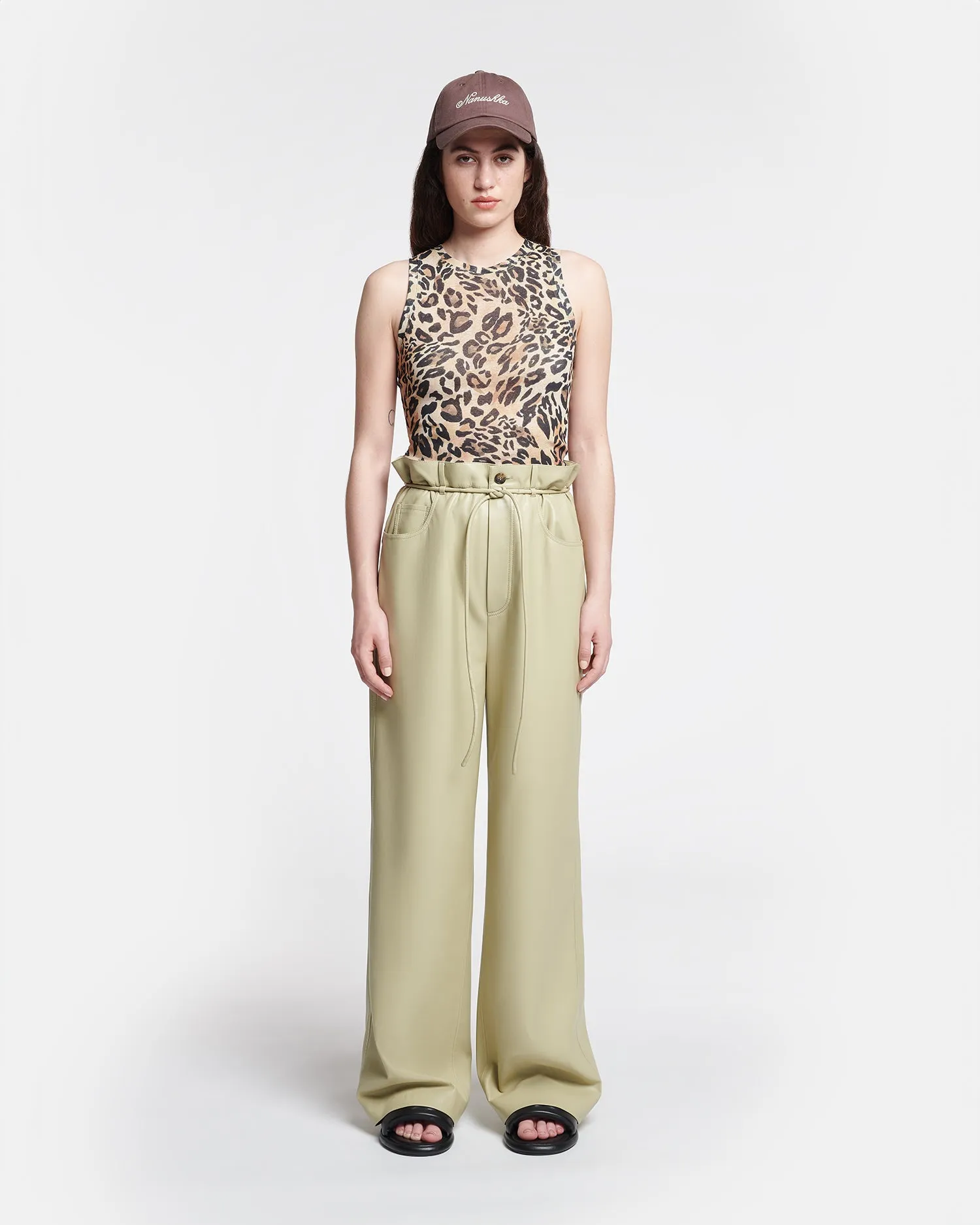 Sato - Belted Okobor™ Pants - Pale Olive