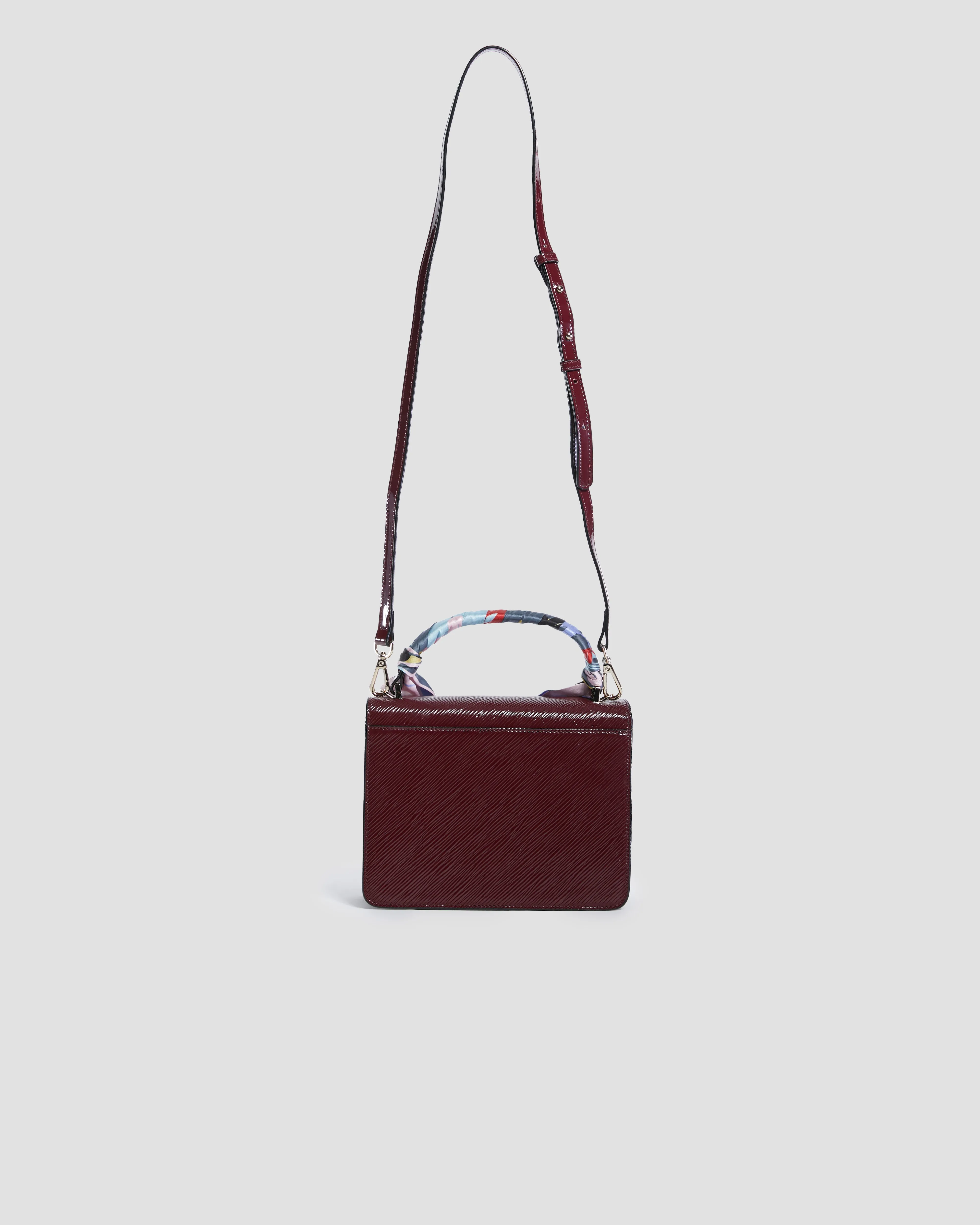 Scarf Detailed Textured Crossbody Bag