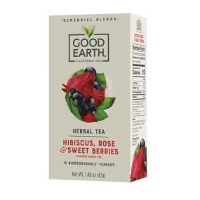 Sensorials Sweet Berries & Rose 15 Bags By Good Earth Teas