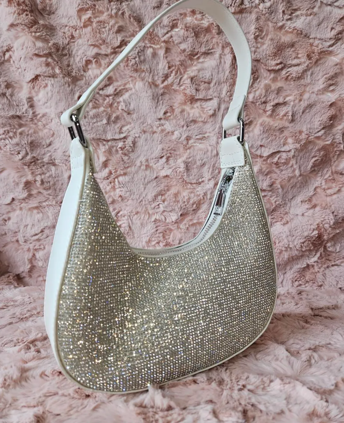 Sequin Half Moon Handbag