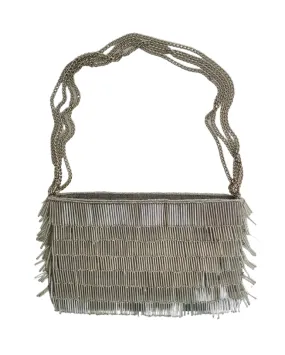 Silver Beaded Handbag