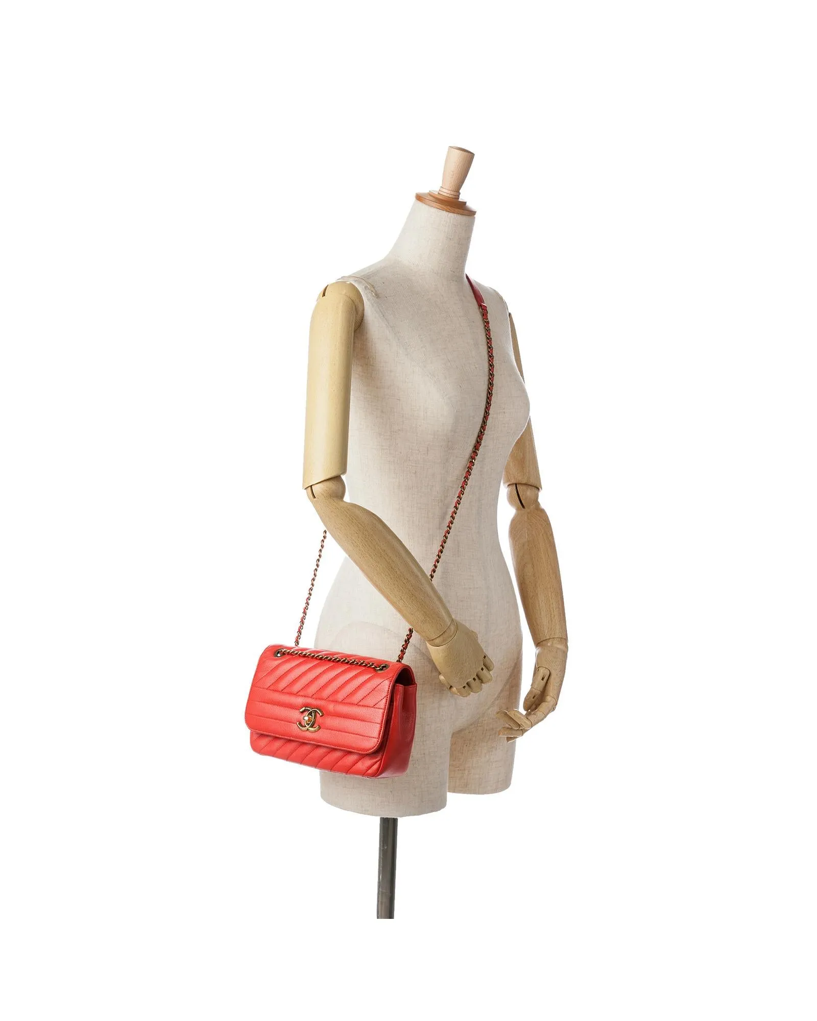 Small Diagonal Quilted Goatskin Flap Crossbody Bag