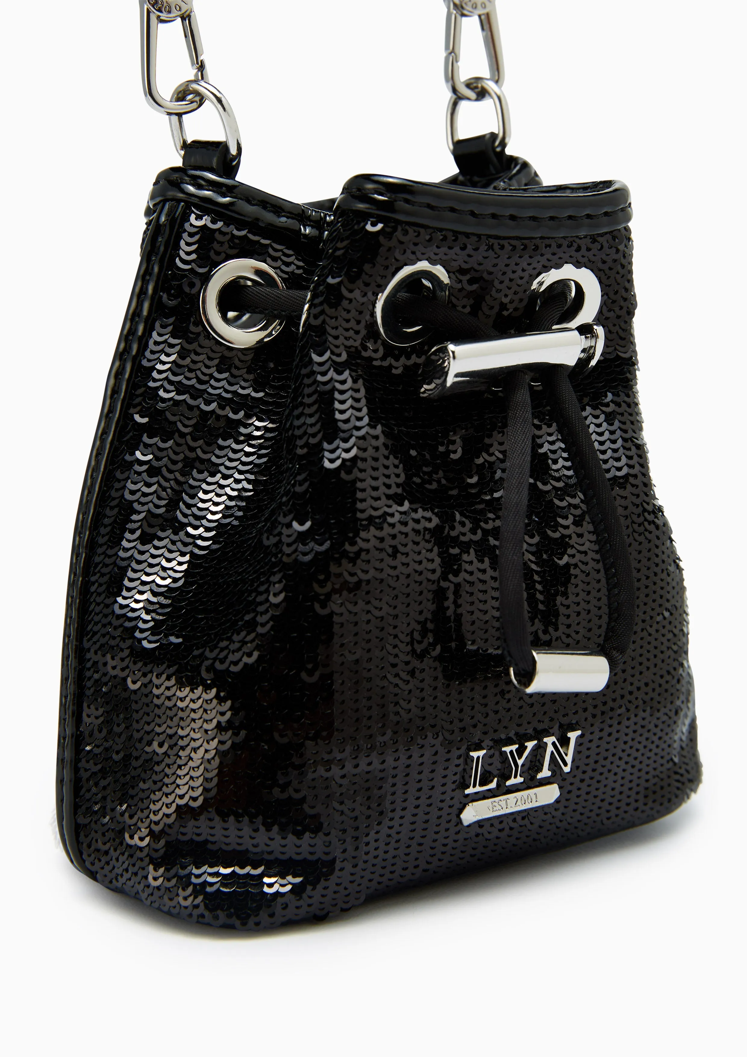 Sparkle Mini  Bucket Bag - Black