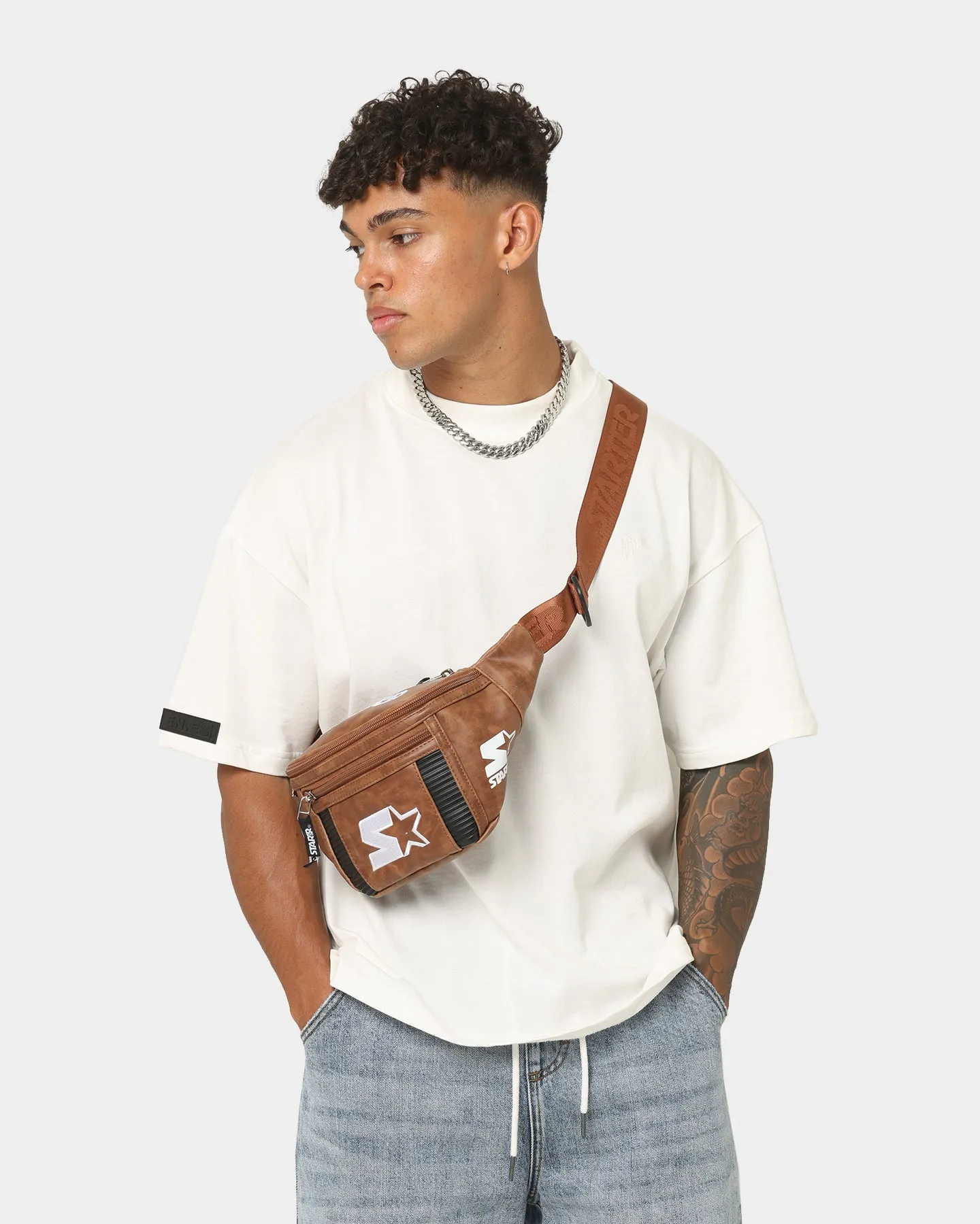 Starter Leather Team Waist Bag Brown