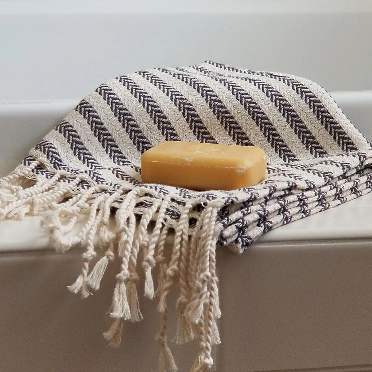 Stripes Grey Hand Towel