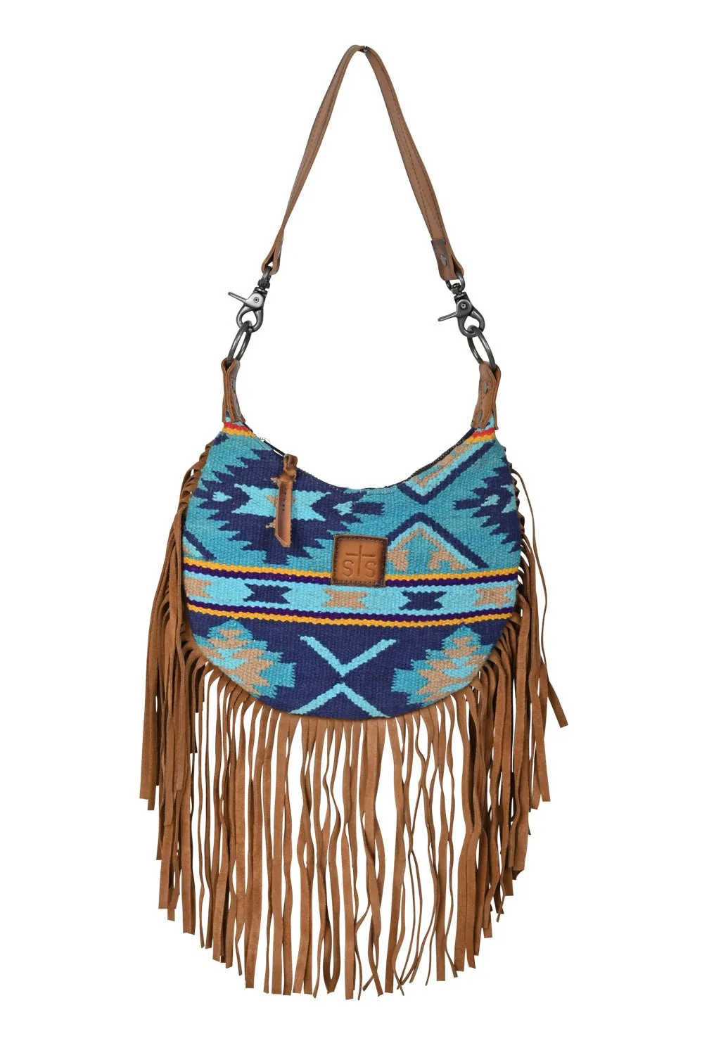 STS Ranchwear Womens Mojave Sky Nellie Fringe Multi-Color Leather Handbag Bag