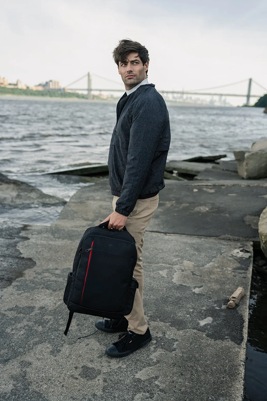 The Columbia | 18-In Lightweight Textured Workbook Backpack with USB Port