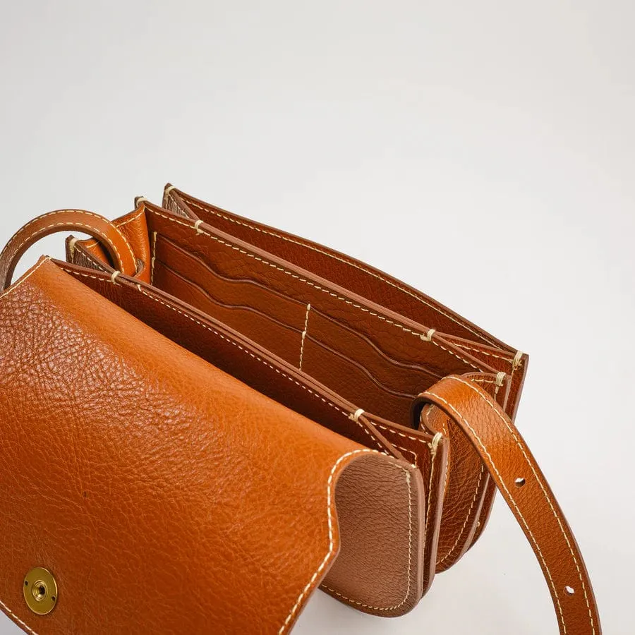 The Po Crossbody in Leather Brown