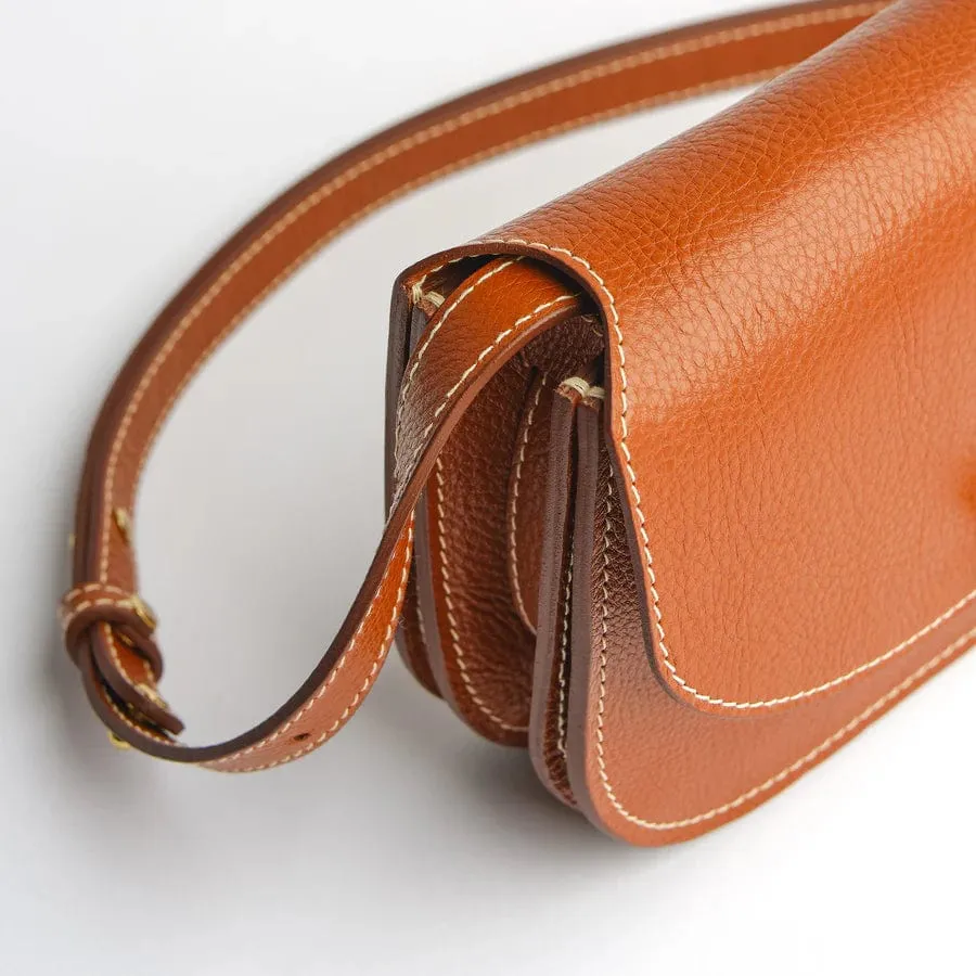 The Po Crossbody in Leather Brown