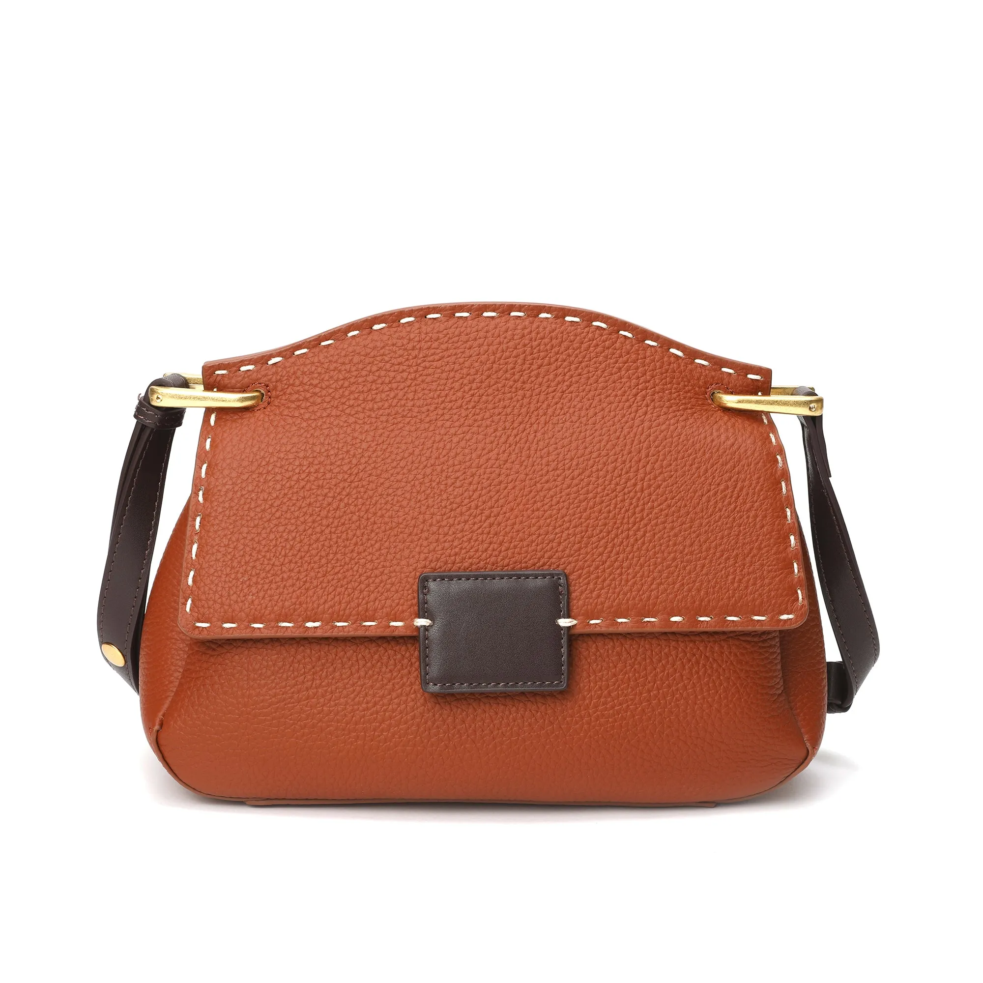 Tiffany & Fred Full-Grain Leather Messenger/Shoulder Bag