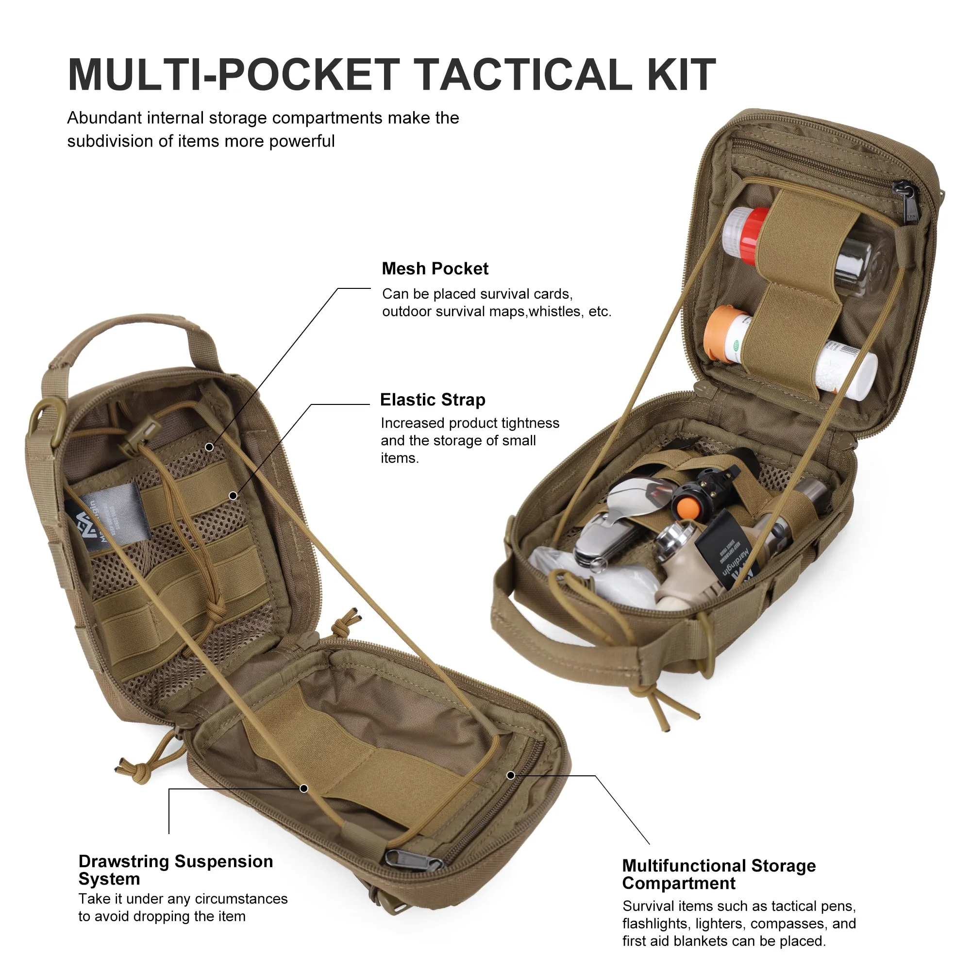 [TM6518A] Mardingtop Tactical Molle Pouch Sling Bag With a Removable Shoulder Strap