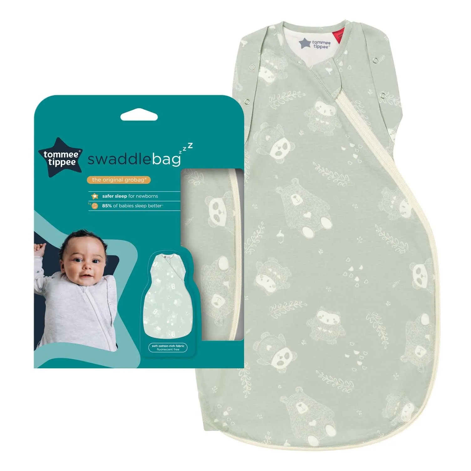 Tommee Tippee Grobag Swaddle Bag 3-6M 1.0 Tog - Woodland Friends