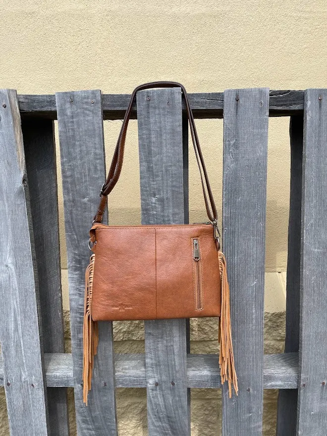 Top Notch Accessories Tooled Leather & Cowhide Purse In Brown 3073-1BR