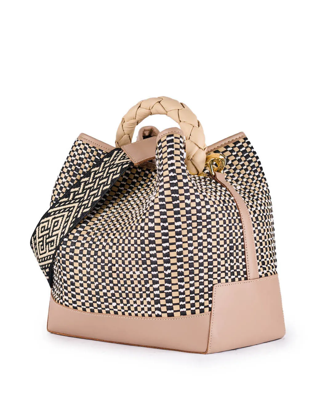 Viamailbag Coral Damier Brown Eco-Leather Bucket Bag