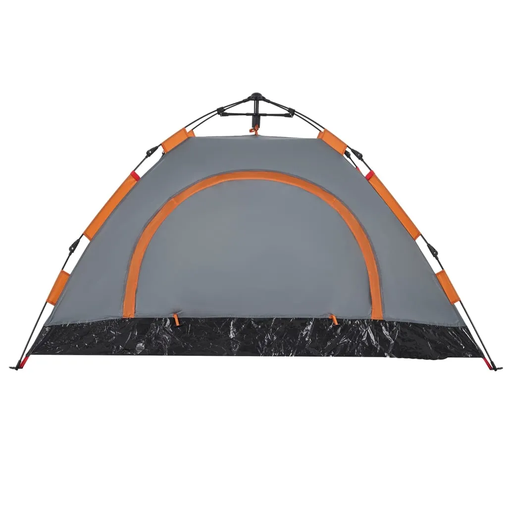 vidaXL Camping Tent 2-Person Grey and Orange Quick Release