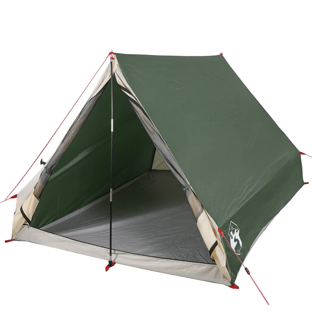 vidaXL Camping Tent A-Frame 2-Person Green Waterproof