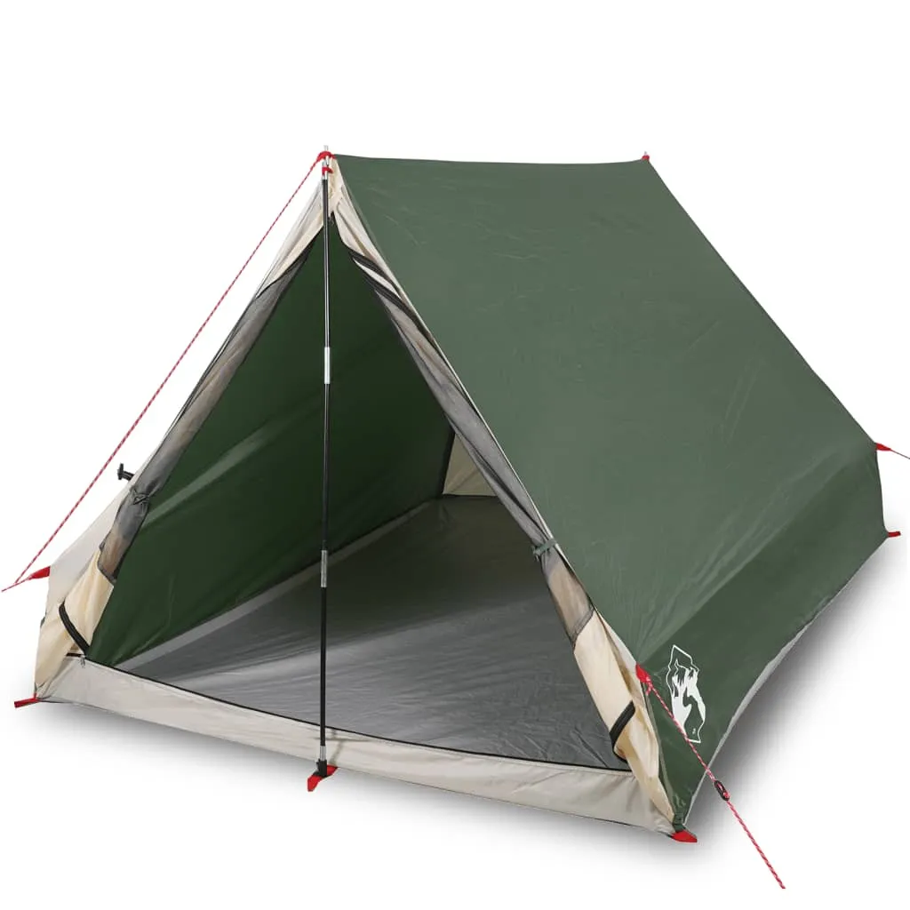 vidaXL Camping Tent A-Frame 2-Person Green Waterproof