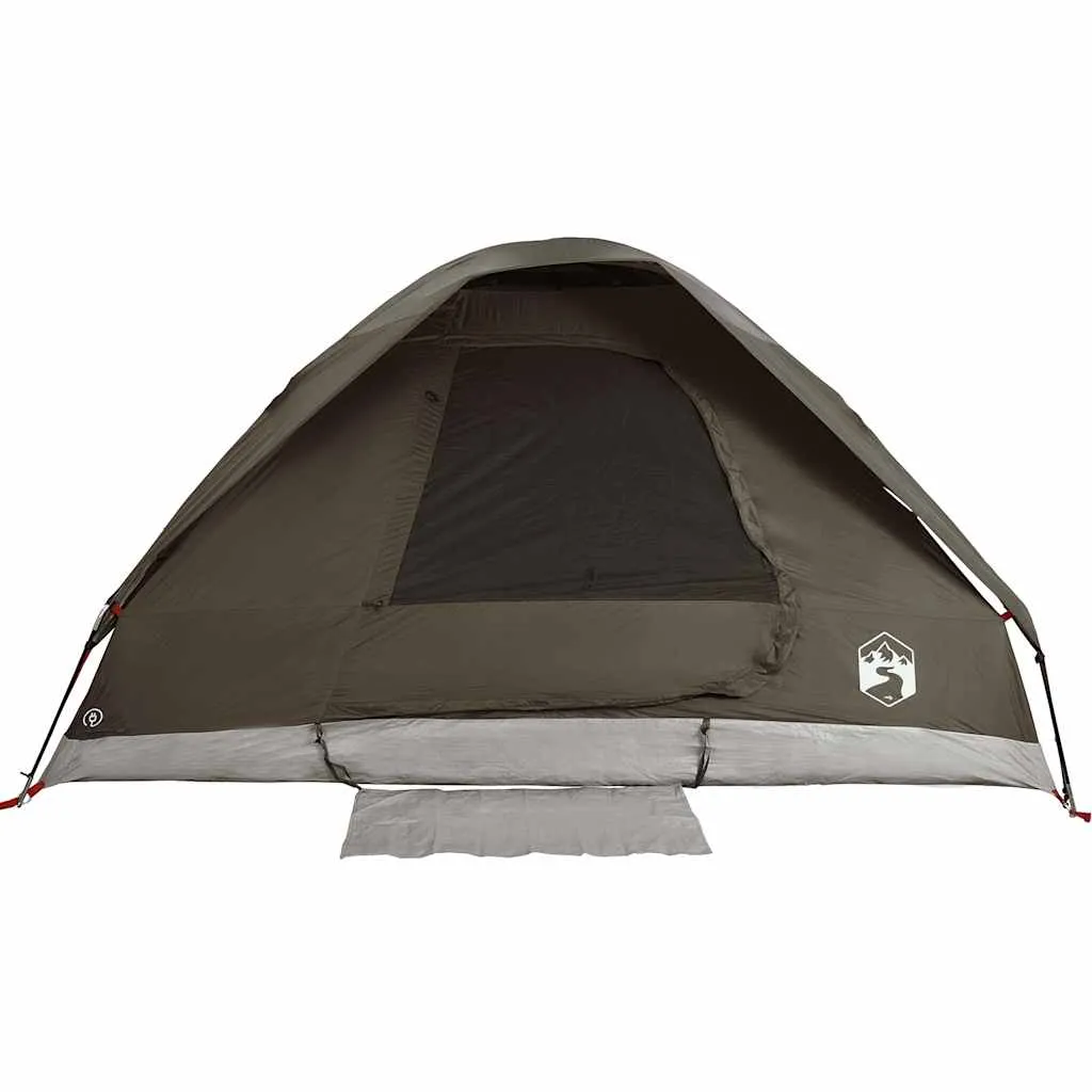 vidaXL Camping Tent Dome 4-Person Brown Waterproof