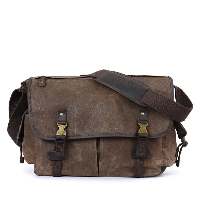 Waterproof Canvas Satchel,  Men's Messenger Bag, Vintage Canvas Shoulder Bag