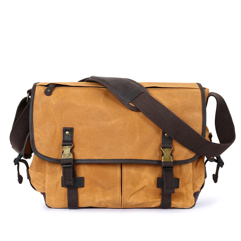 Waterproof Canvas Satchel,  Men's Messenger Bag, Vintage Canvas Shoulder Bag