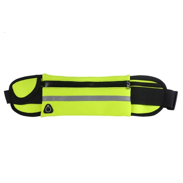 Waterproof Sport Runner Waist Bum Bag Running Jogging Belt Pouch Zip Fanny Pack Adjustable and Elastic Strap