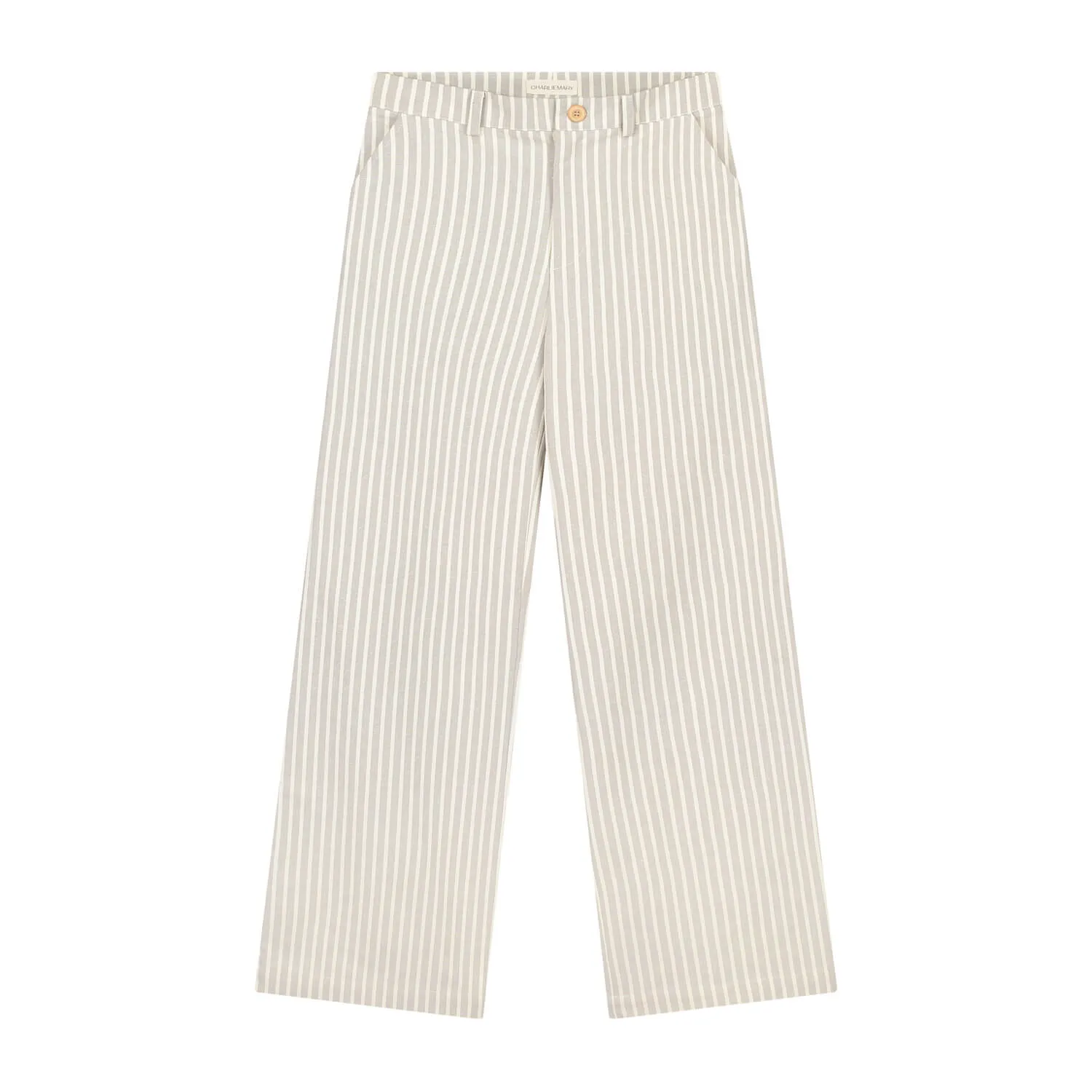 Wide Legged Trousers Cotton Stripe