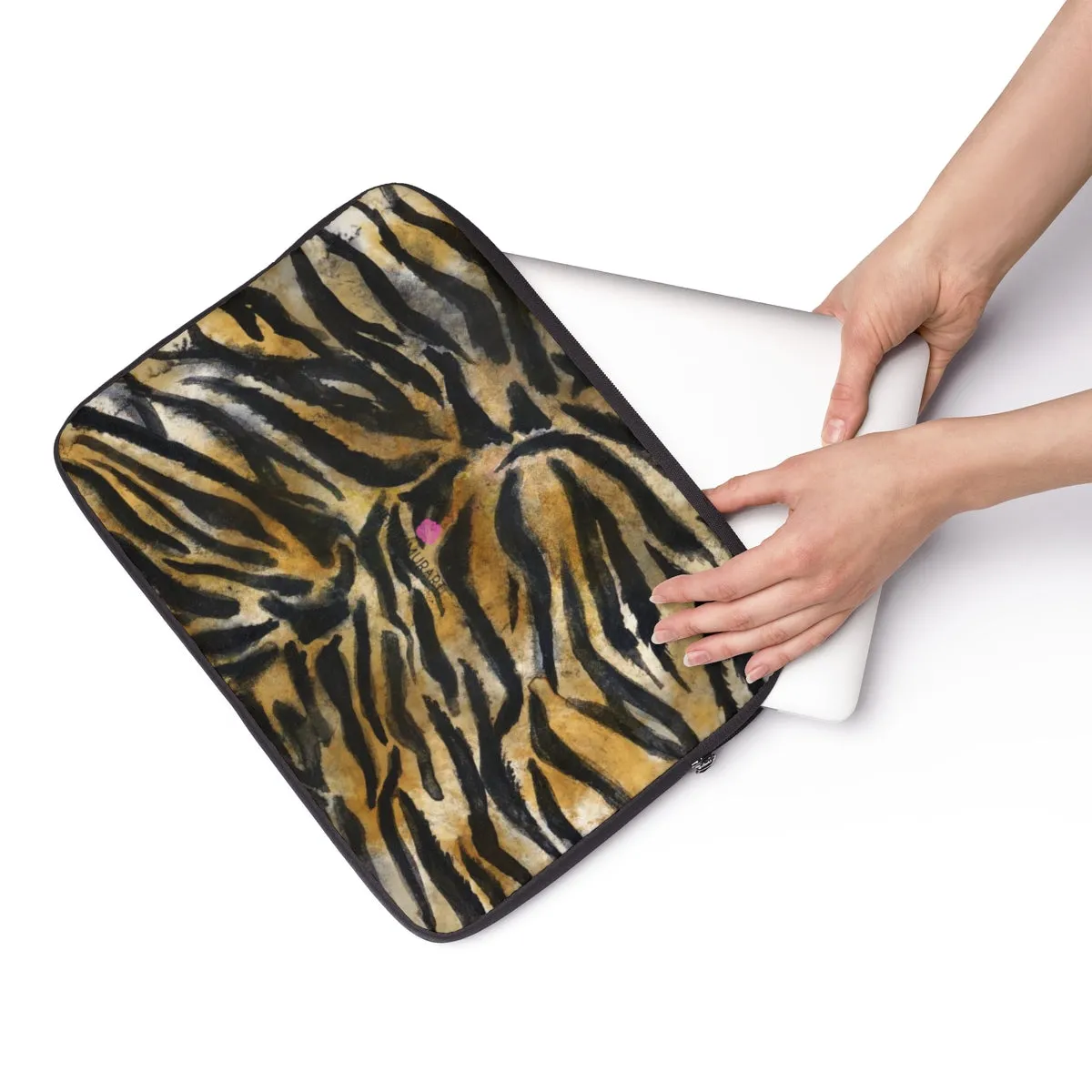 Wild Big Cat Tiger Stripe Animal Print 12', 13", 14" Laptop Sleeve Cover-Made in the USA