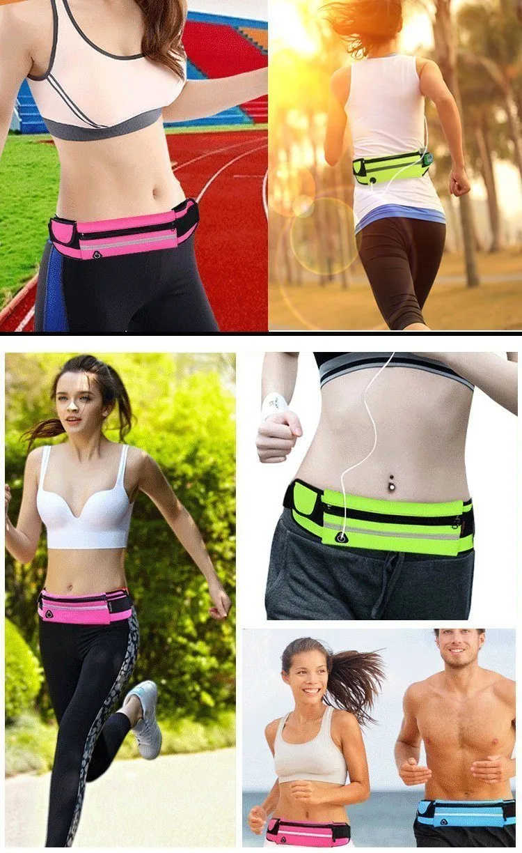 Women or Men Running Waist Bag" Waterproof " Mobile Phone Holder Jogging Sports Running Gym Fitness Bag