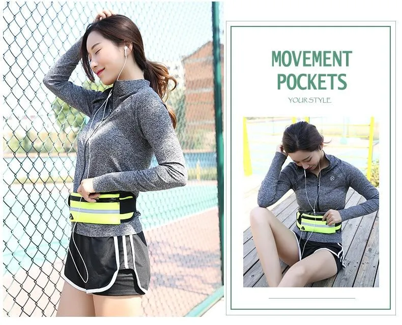 Women or Men Running Waist Bag" Waterproof " Mobile Phone Holder Jogging Sports Running Gym Fitness Bag