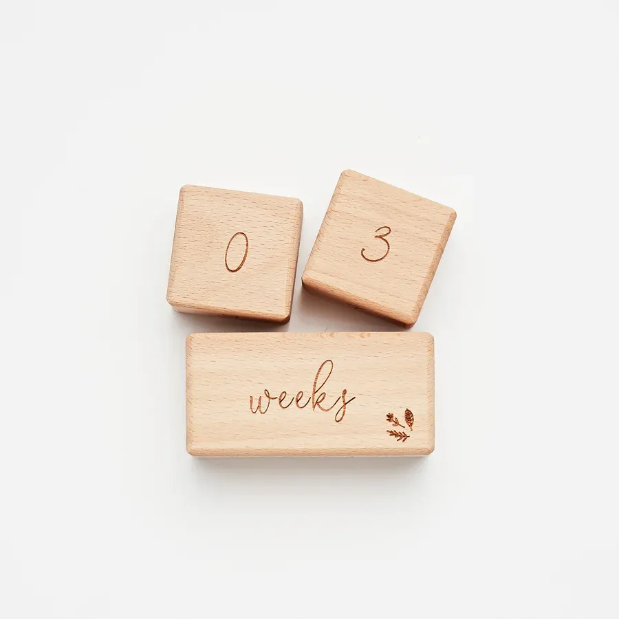 Wooden Milestone Block Set - Baby