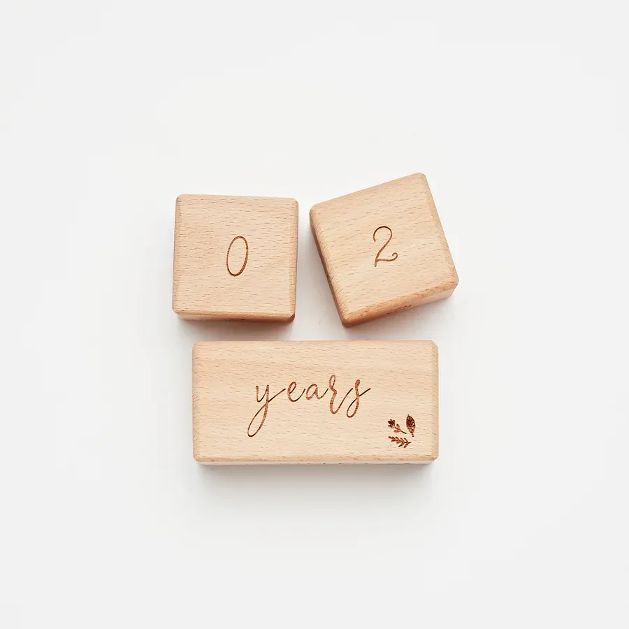 Wooden Milestone Block Set - Baby