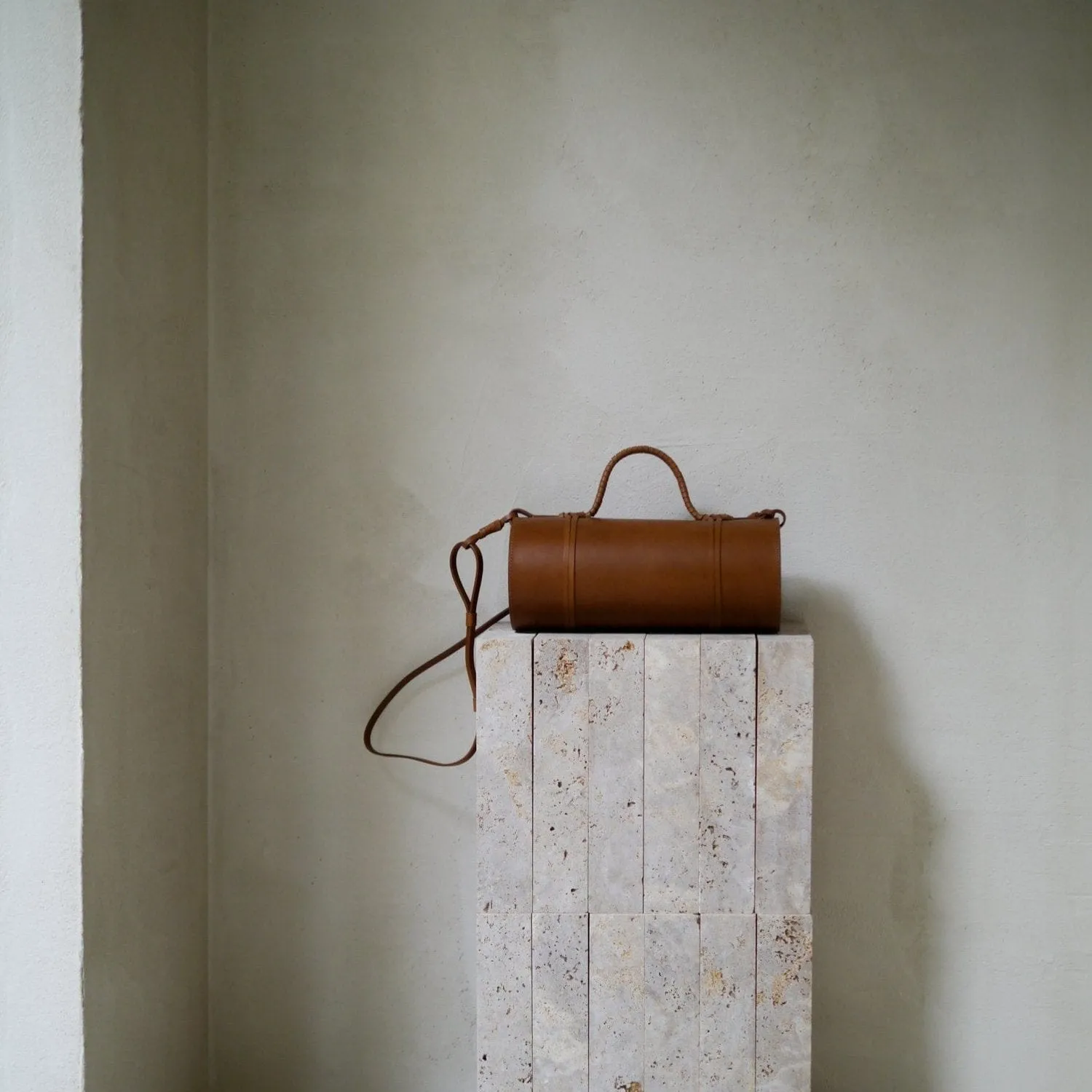 Woven Bamboo Bag - Chestnut