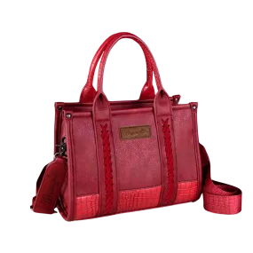 Wrangler Women's Croc Print Concealed Carry Burgundy Tote Crossbody