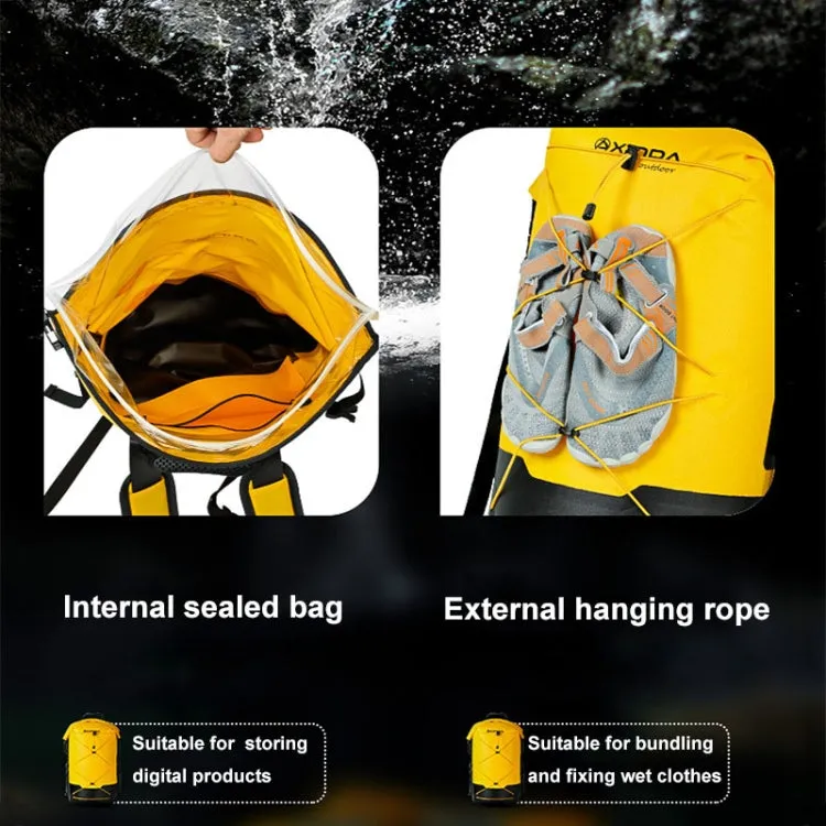 XINDA XD-BAG19 IPX7 Waterproof Outdoor Stream Tracing Backpack Diving Bag, Color: Yellow-36L