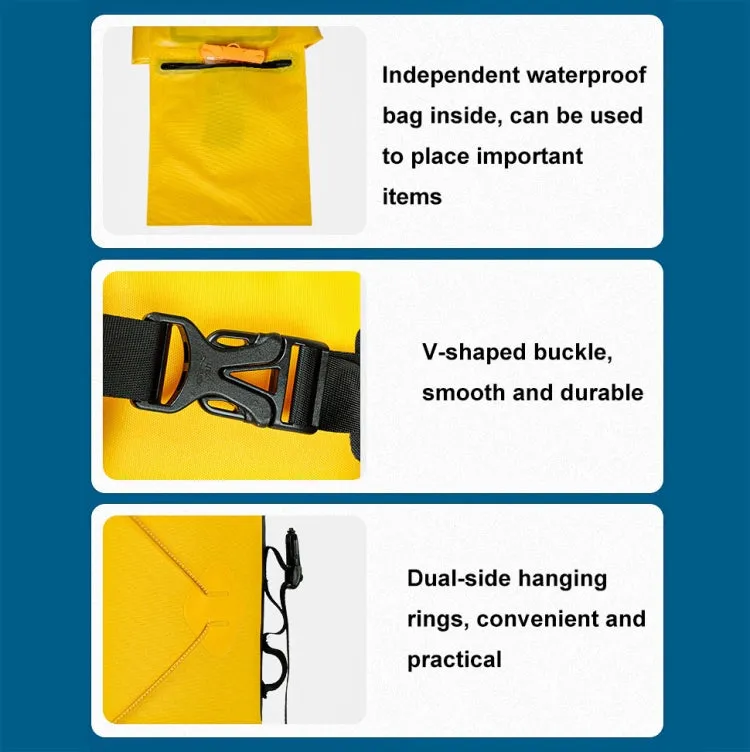 XINDA XD-BAG19 IPX7 Waterproof Outdoor Stream Tracing Backpack Diving Bag, Color: Yellow-36L