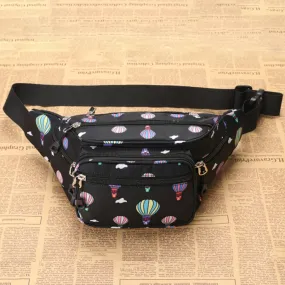 Y051 Women Summer Crossbody Waist Bag Large Capacity Cell Phone Bag(Balloon Black)